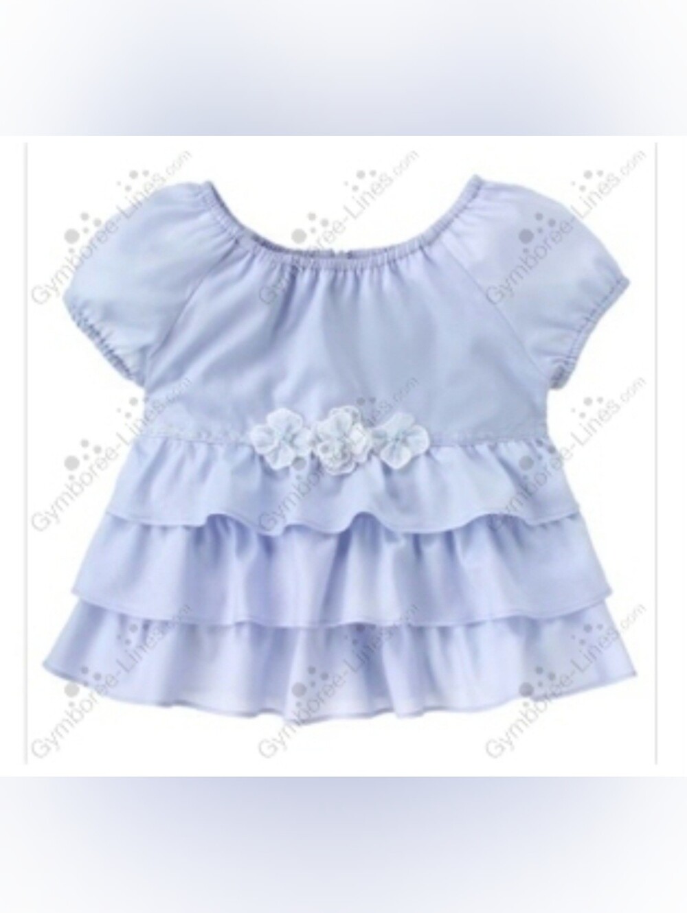 Gymboree vintage "Petit Four" blue flower waist ruffle top